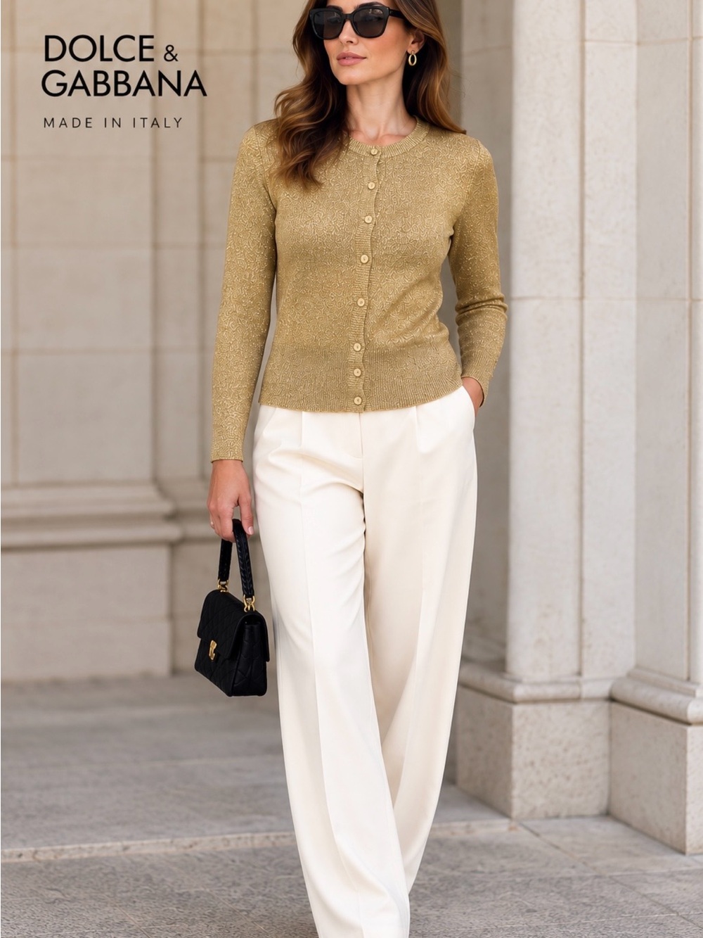 Dolce & Gabbana Gold Shimmer Cardigan